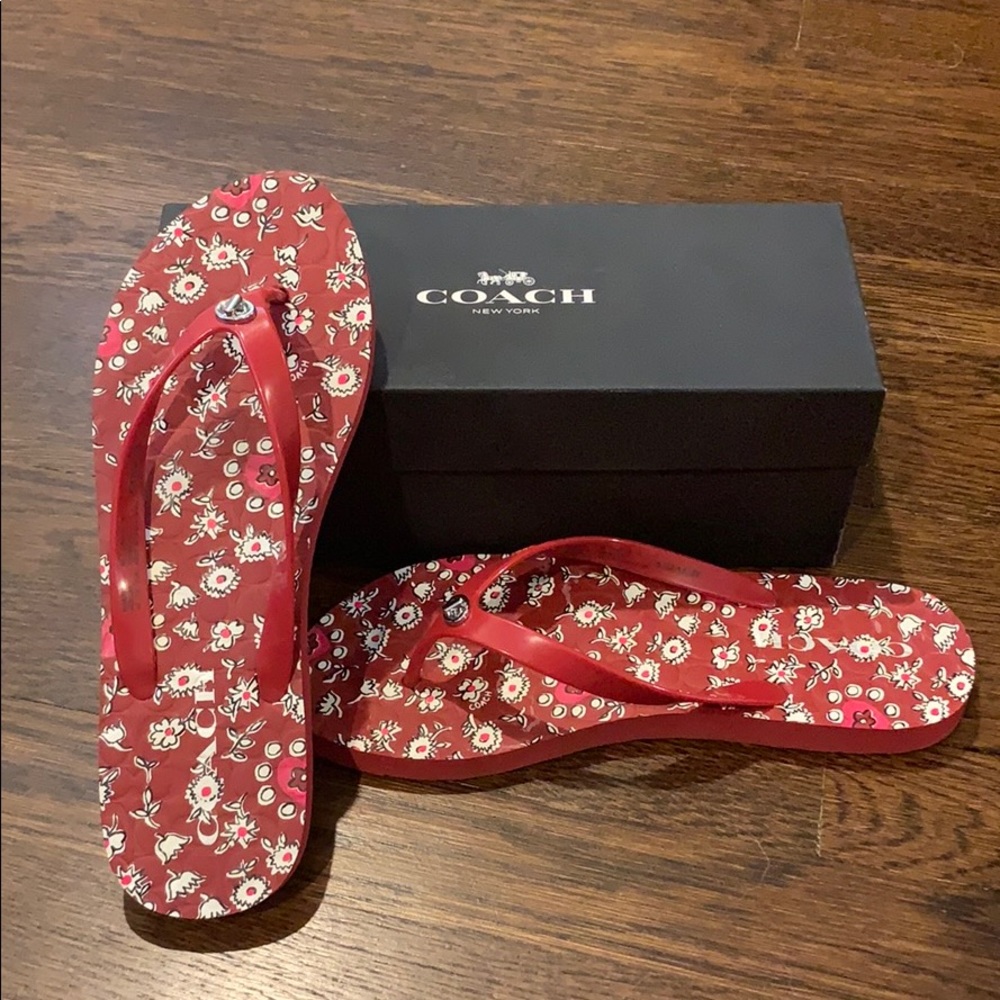 Coach “Abbigail Floral Rubber” Flip Flops
